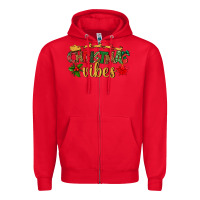 Red christmas vibes Zipper Hoodie - BundleAndBundleShop