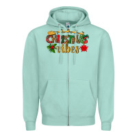 Seafoam christmas vibes Zipper Hoodie - BundleAndBundleShop
