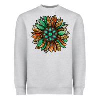 Heather Grey thanksgiving fall sunflower Heavyweight Sweatshirt - Jasminsmagicworld