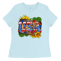 Baby Blue usa Ladies Tee - Zillion Design Studio