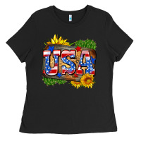 Black usa Ladies Tee - Zillion Design Studio