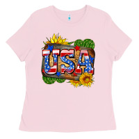 Bubblegum Pink usa Ladies Tee - Zillion Design Studio