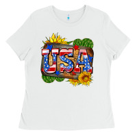 White usa Ladies Tee - Zillion Design Studio