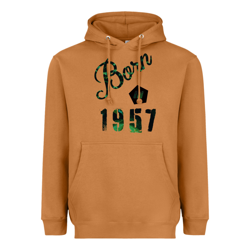 Born In 1957 Heavyweight Hoodie by Bettercallsaul | Teevron