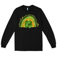Black st patrick s day shamrock rainbow Long Sleeve Tee - MaliasSmallBusiness