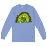 Colony Blue st patrick s day shamrock rainbow Long Sleeve Tee - MaliasSmallBusiness