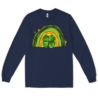Navy st patrick s day shamrock rainbow Long Sleeve Tee - MaliasSmallBusiness