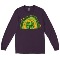 Plum st patrick s day shamrock rainbow Long Sleeve Tee - MaliasSmallBusiness