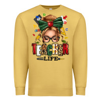 Antique Gold teacher life blonde caucassian messy bun Premium Sweatshirt - texasbilliewilder