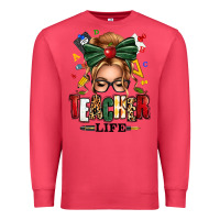 Cardinal teacher life blonde caucassian messy bun Premium Sweatshirt - texasbilliewilder