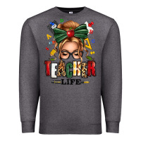 Charcoal Heather teacher life blonde caucassian messy bun Premium Sweatshirt - texasbilliewilder
