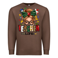 Chestnut teacher life blonde caucassian messy bun Premium Sweatshirt - texasbilliewilder