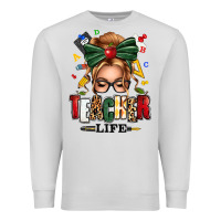 Dove Grey teacher life blonde caucassian messy bun Premium Sweatshirt - texasbilliewilder