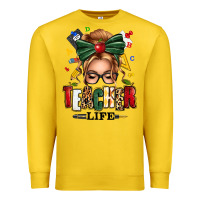 Lemon teacher life blonde caucassian messy bun Premium Sweatshirt - texasbilliewilder