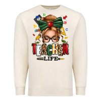 Sandshell teacher life blonde caucassian messy bun Premium Sweatshirt - texasbilliewilder