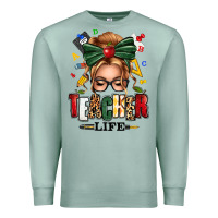 Seafoam teacher life blonde caucassian messy bun Premium Sweatshirt - texasbilliewilder