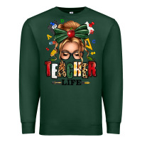 Sports Green teacher life blonde caucassian messy bun Premium Sweatshirt - texasbilliewilder