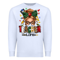 White teacher life blonde caucassian messy bun Premium Sweatshirt - texasbilliewilder