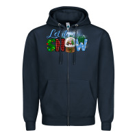 Navy let it snow Zipper Hoodie - BundleAndBundleShop
