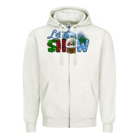 Oatmeal Heather let it snow Zipper Hoodie - BundleAndBundleShop