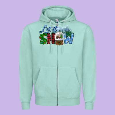 Let It Snow Zipper Hoodie Designed By Bundleandbundleshop