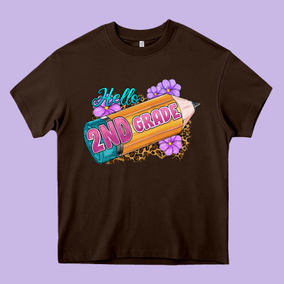 Hello 2nd Grade Heavy Core Tee Designed By Ranaportraitstore