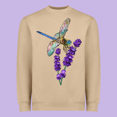 Dragonfly With Lavender Heavyweight Sweatshirt Designed By Lillyallendesigns