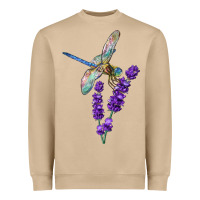 Mushroom Dragonfly With Lavender Heavyweight Sweatshirt - LillyAllenDesigns