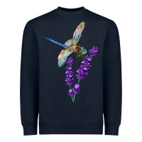 Navy Dragonfly With Lavender Heavyweight Sweatshirt - LillyAllenDesigns