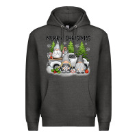 Charcoal Heather merry christmas gnomes Premium Hoodie - texasbilliewilder
