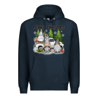 Navy merry christmas gnomes Premium Hoodie - texasbilliewilder