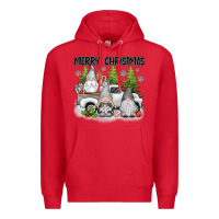 Red merry christmas gnomes Premium Hoodie - texasbilliewilder