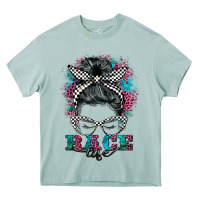 Arona race life  messy bun Heavy Core Tee - BarkalooDesign