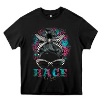 Black race life  messy bun Heavy Core Tee - BarkalooDesign