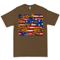 Cacao 4th of July USA flag leopard sunflower 20oz tumble Premium Tee - Neo Western