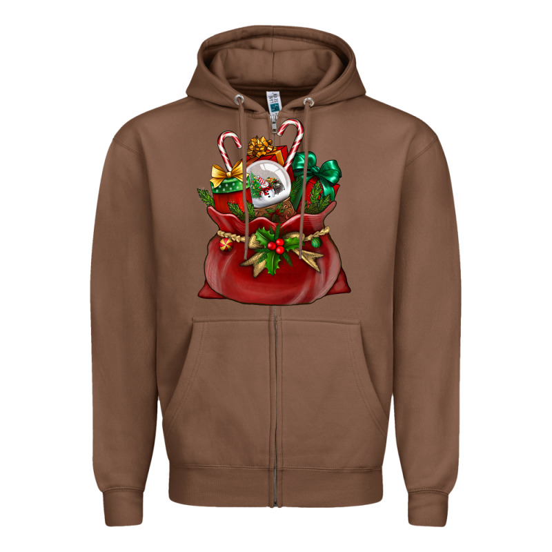 Christmas Santa Claus Bag Zipper Hoodie by BundleAndBundleShop | Teevron