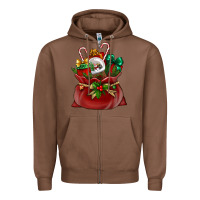 Chestnut christmas santa claus bag Zipper Hoodie - BundleAndBundleShop