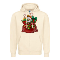 Sandshell christmas santa claus bag Zipper Hoodie - BundleAndBundleShop