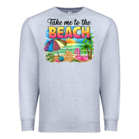 Heather Grey take me to the beach Premium Sweatshirt - NancyCooperArtShop