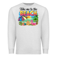 Oatmeal Heather take me to the beach Premium Sweatshirt - NancyCooperArtShop