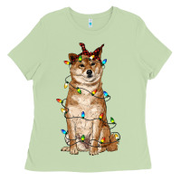 Matcha christmas lights shiba inu Ladies Tee - RanaPortraitStore