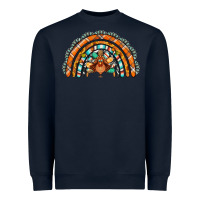Navy turquoise thanksgiving turkey rainbow Heavyweight Sweatshirt - Jasminsmagicworld