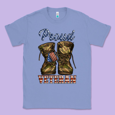 Proud Veteran Camo Shoes Classic Tee Designed By Jasminsmagicworld