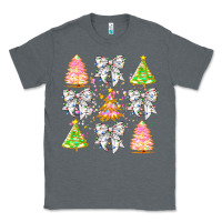 Charcoal Heather Christmas Trees And Bow Classic Tee - CowhideDigitalArt