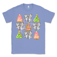 Colony Blue Christmas Trees And Bow Classic Tee - CowhideDigitalArt