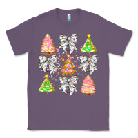 Lavender Christmas Trees And Bow Classic Tee - CowhideDigitalArt