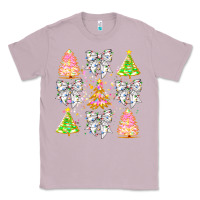 Lilac Christmas Trees And Bow Classic Tee - CowhideDigitalArt