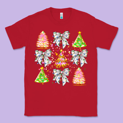 Christmas Trees And Bow Classic Tee Designed By Cowhidedigitalart