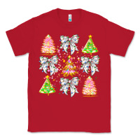 Red Christmas Trees And Bow Classic Tee - CowhideDigitalArt