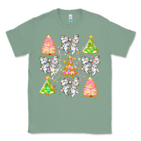 Sage Christmas Trees And Bow Classic Tee - CowhideDigitalArt